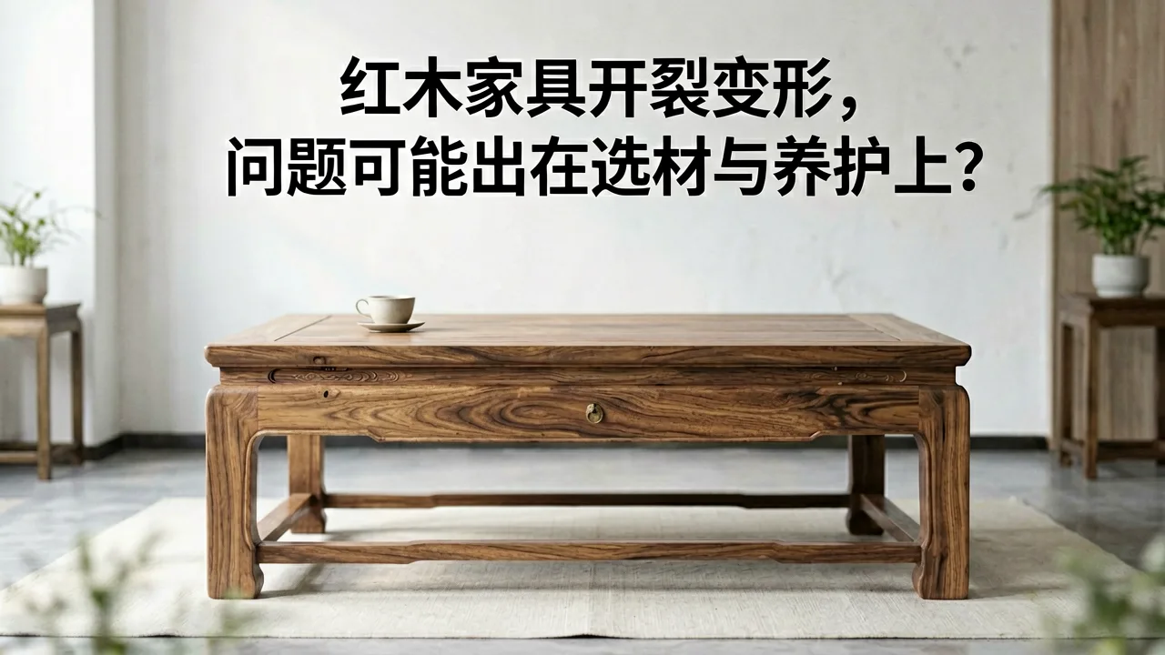 红木家具开裂变形，问题可能出在选材与养护上